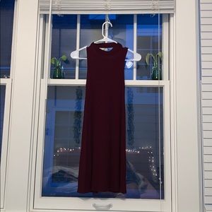 red turtle neck dress